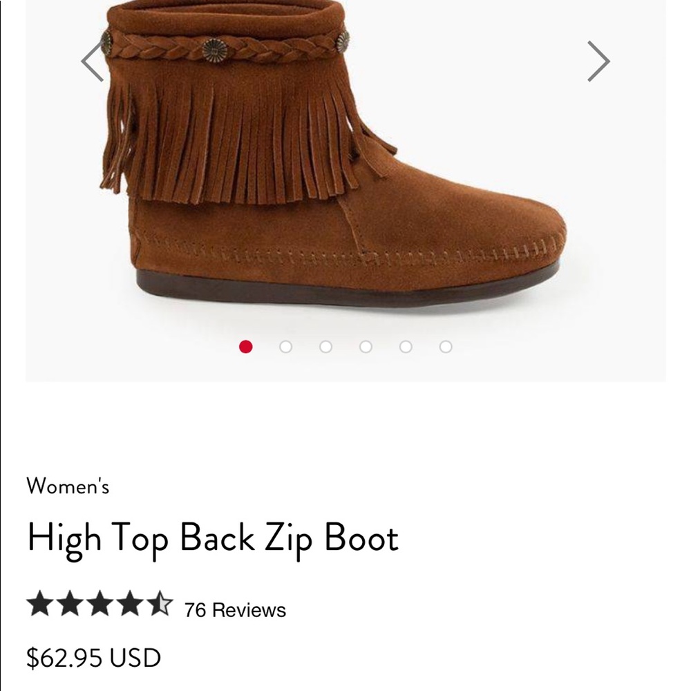 Never worn Minnetonka booties super cute